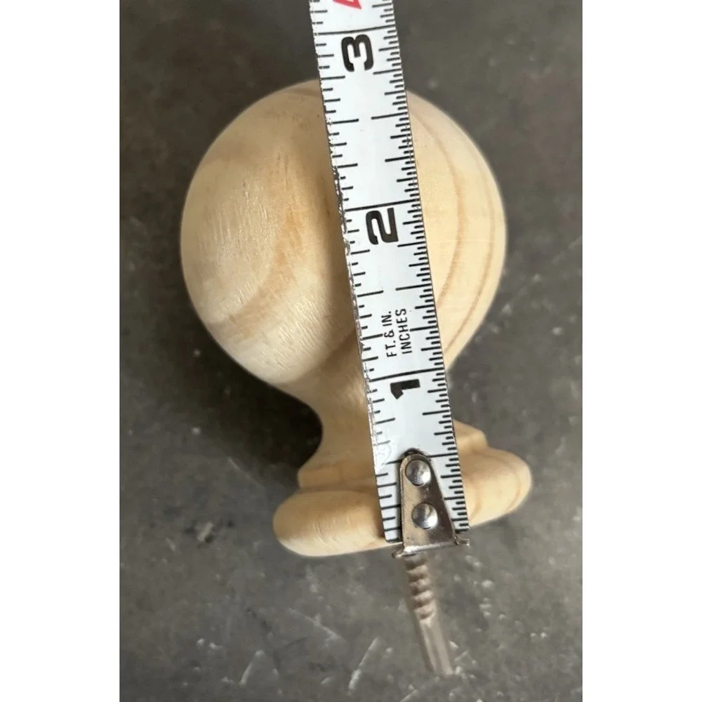 Wood Ball Finials for 1&3/8 inch Drapery Rods Unfinished Set Of 4 (2 Pair)